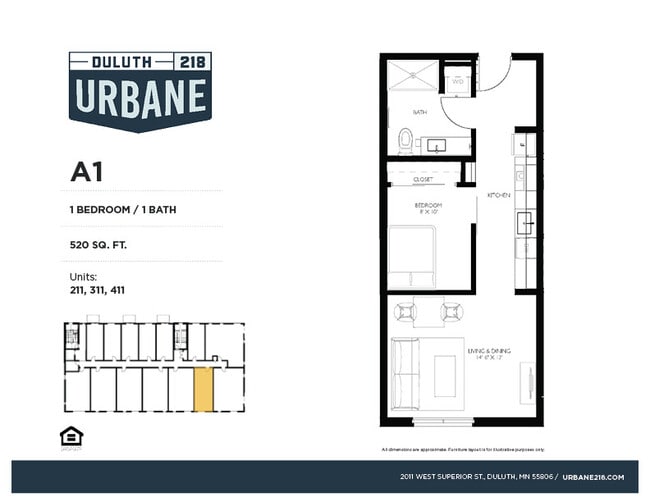 Urbane218 A1 Floor Plan