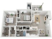 Two Bedroom Two Bathroom, 892 sqft, Stackable Washer/Dryer Connections, Fireplace in Selected Units