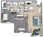 Two Bedroom Floor Plan - Lakeside Gardens