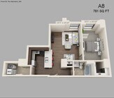 One Bed One Bath 781 sqft