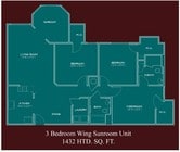 3BR/2BA w/wing Sunroom sqft1432