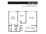 Plan E, 2-bed, 2-bath