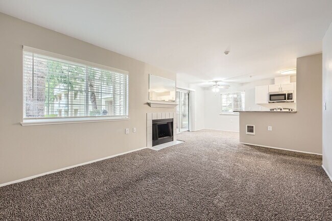 2 bedroom 2 bath Living Room with Fireplace
