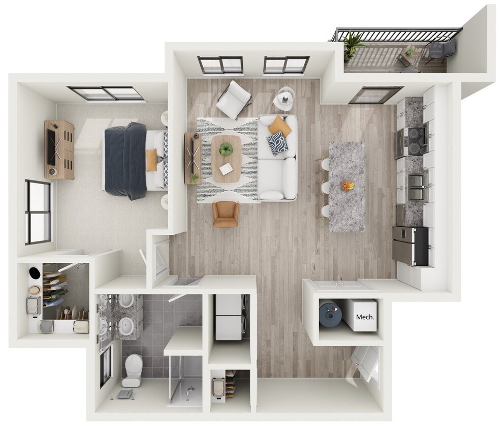 Floor Plan - Cedar - Stacked Flat