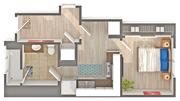 Junior S2 | 1-Bedroom Floorplan