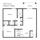 2 Bed 1 Bath | 1075 sqft
