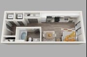 One Riverwalk Studio Floorplan