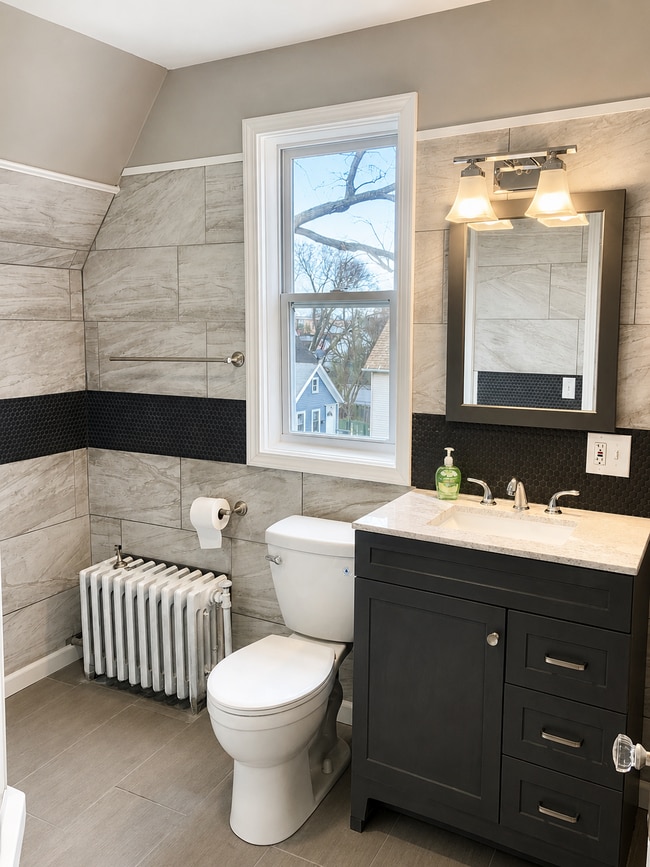 Baño con conexiones para lavadora/secadora