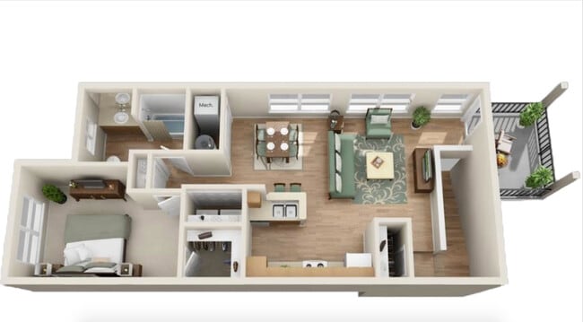 1 Bed 1 Bath Upper - Crystal Creek Villas