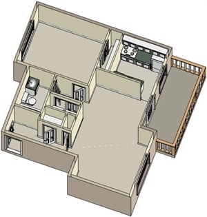1BR/1BA with Laundry - One Bedroom w/laundry