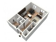Mocha Furnished 3D Floor Plan