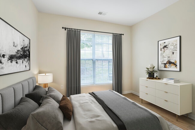 Renovated Package II bedroom with hard surface flooring