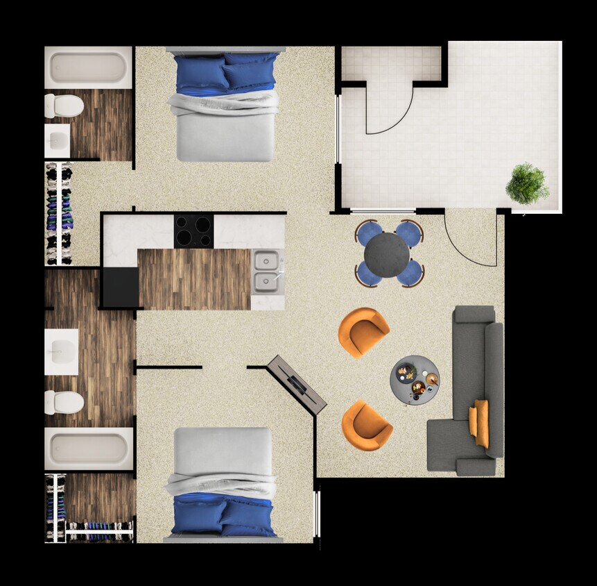 Floor Plan - 2x2 B1