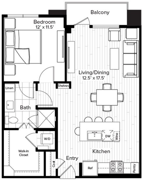 1 Bed 1 Bath - A2