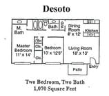 Desoto 2 Bedroom 2 Bath 1070sf