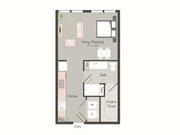 E2 | studio | 521 sq ft