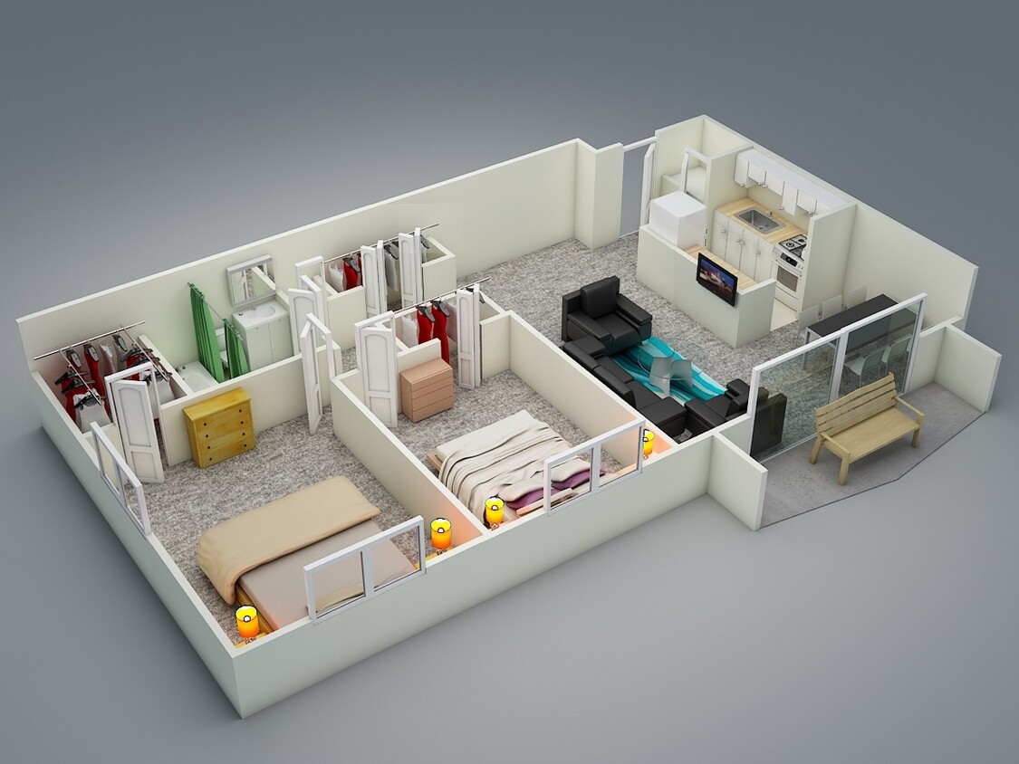 Floor Plan - 2 Bedroom 1 Bathroom