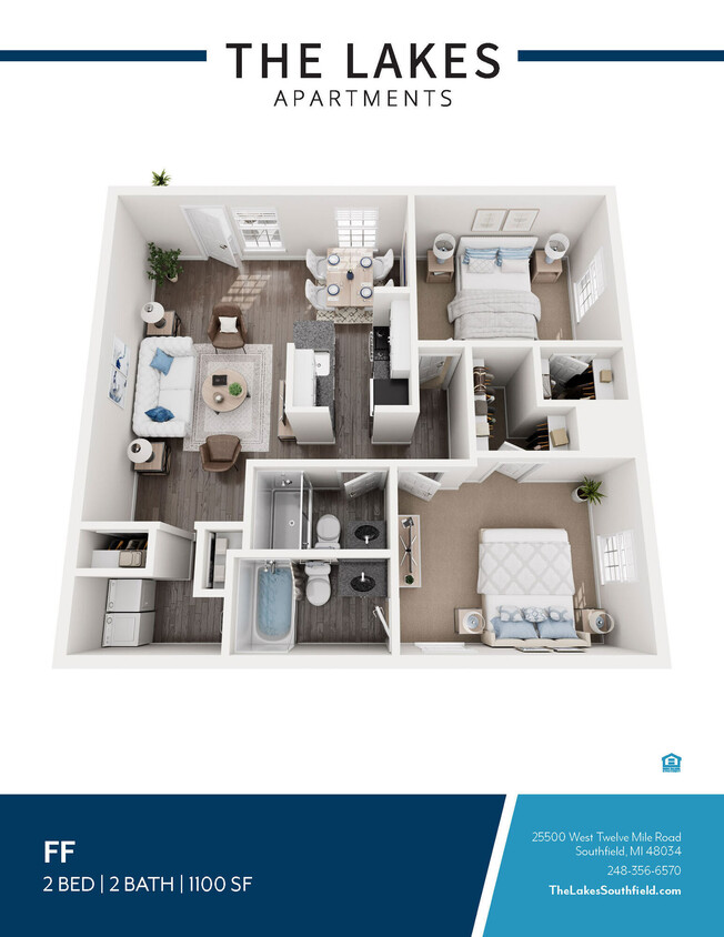 Floor Plan - 2 BEDROOM 2 BATH