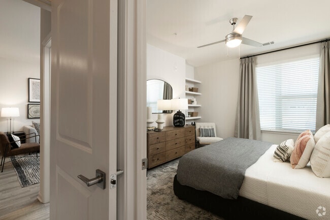 Bedroom and Living Room - A2.1 - 1BR, 1BA - 772 SF