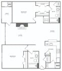 Two Bedroom Two Bath (1167 SF)