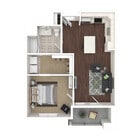 1 Bedroom 1-4A (750 sf)