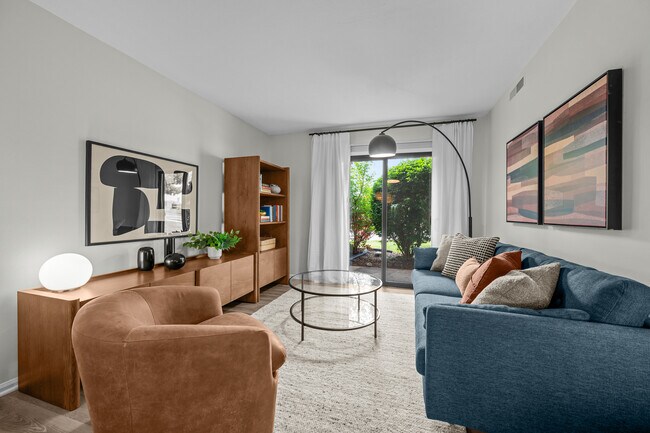 Living Room with Private Patio - Platinum Interior