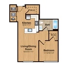 A7 | 1 Bed | 1 Bath floor plan 333 Central