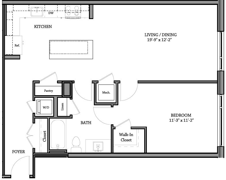 1 Bedroom G - 1 BR C