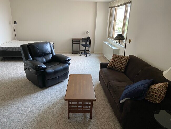 Living room sleeping area view - 1 E University Pky Unit 1107