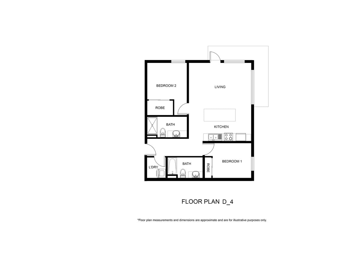 Floor Plan - Two Bedroom, Two Bath