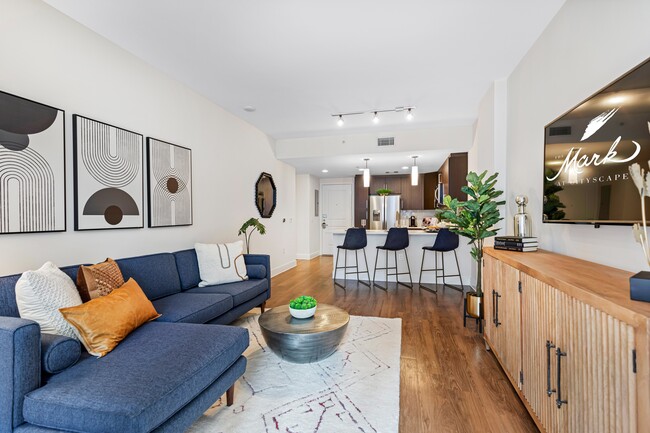 1BR, 1BA - A1 - Living Room - The Mark at Cityscape