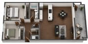 3D 2 Bedroom1 Bath