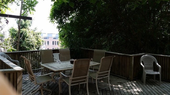 Private rear deck and also a patio and parkin