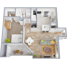 Un dormitorio, un baño, apartamento de 70 metros cuadrados/770 pies cuadrados