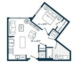 One Bedroom One Bath (614 SF)