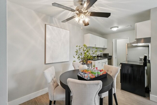 Entertain guests in dedicated dining spaces with room for full dining sets, professionally operated by Highlands Vista Group.