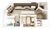 3D Floorplan - Unit S1 (1)