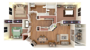 Explore this thoughtfully designed apartment layout, perfect for contemporary living.