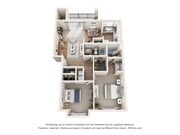 B2 Floor Plan | 2 Bedroom with 2 Bath | 951 Square Feet | Scott Mountain | Apartment Homes
