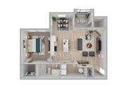 1 Bedroom | 1 Bath | 687 SF