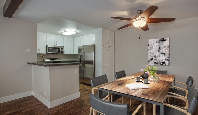 Enjoy a meal in this spacious dining area