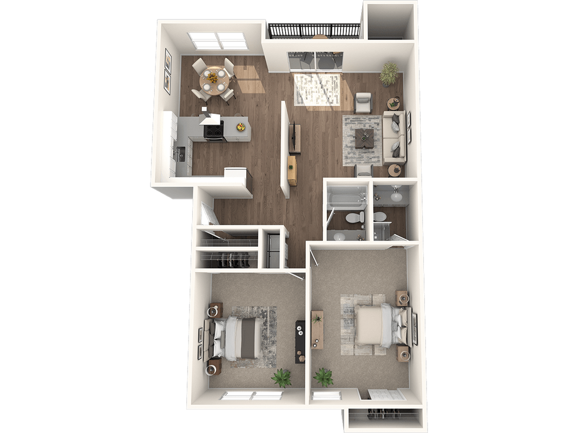 Floor Plan - 2 Bed 2 Bath