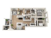 2x2 Classic 1109 floor plan Callen