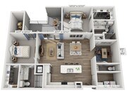Floor plans are artist’s rendering. All dimensions are approximate. Actual product and specifications may vary in dimension or detail. Not all features are available in every apartment. Prices and availability are subject to change.
