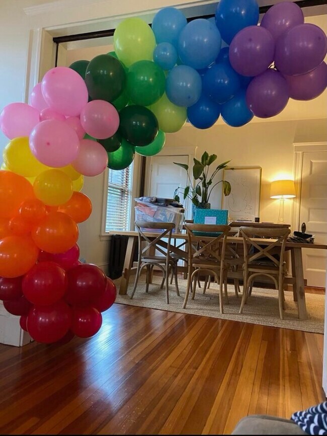 Living room flows into dining room - 74 Highland Ave Unit #2