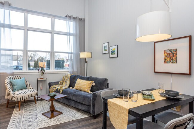 M Layout - 1BR, 1BA - Loft - Living Area