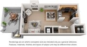2 Bedroom | 2.5 Bath | 1150 SF | 1st Floor