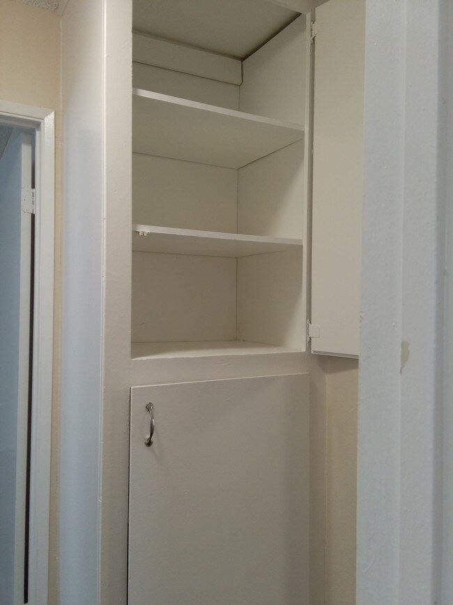 Linen closet in hallway