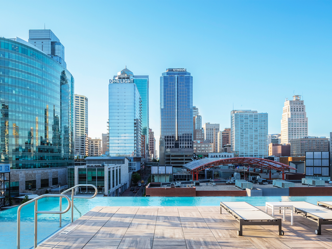 The Infinity Edge Rooftop Pool at Two Light Luxury Apartments