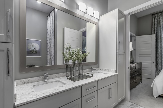 Double vanity and ample storage